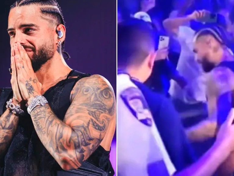 Cantor Maluma se irrita e agride fã em show após aperto de mão