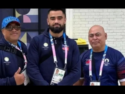 O samoano Lionel Elika Fatupaito, de 60 anos, faleceu na Vila Olímpica de Paris após parada cardíaca (Reprodução)