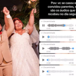 Noiva que viralizou por não convidar parentes no casamento segue recebendo áudios