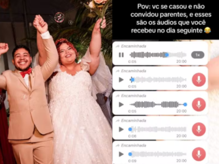 Noiva que viralizou por não convidar parentes no casamento segue recebendo áudios