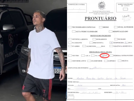 MC Poze admite vínculo com o Comando Vermelho e é transferido para ala da facção