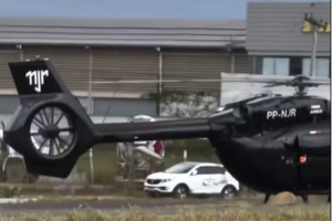 Helicóptero de Neymar é usado em resgate de mulher em estado grave no RS
