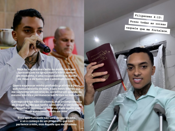 MC Brinquedo é apresentado na igreja após deixar carreira no funk: “É só o começo”