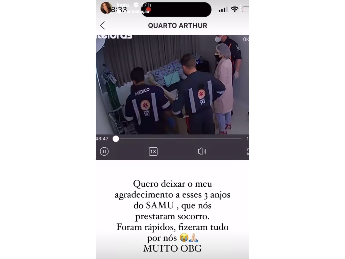 Vídeo mostra momento em que SAMU chegou na casa de Arthur
