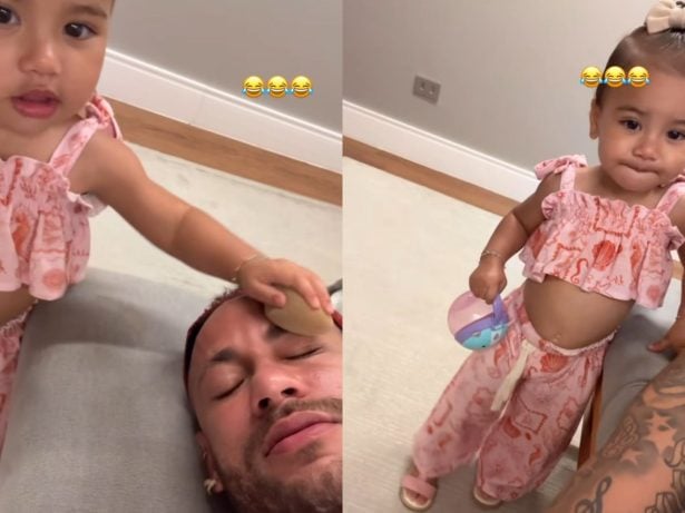 Pai de menina! Neymar é maquiado por Mavie e imagens divertem internautas