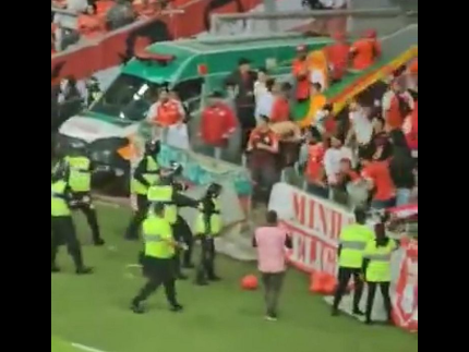 Torcida do Internacional ficou indignada com eliminação na Sul-Americana e protestou no Beira-Rio (Reprodução)