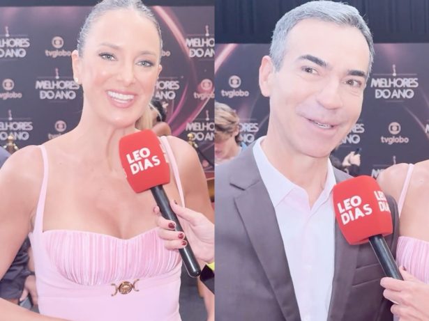Ticiane Pinheiro entrega pistas de projeto na Globo e recebe o carinho de Tralli