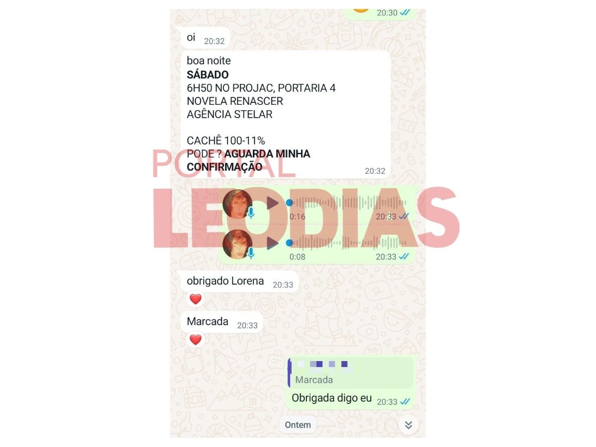 Conversa entre Lorena e um contratante 