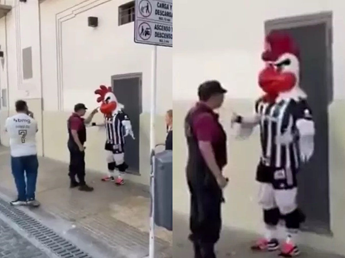 Mascote Galo Doido leva dura da PM na Argentina / Redes Sociais 