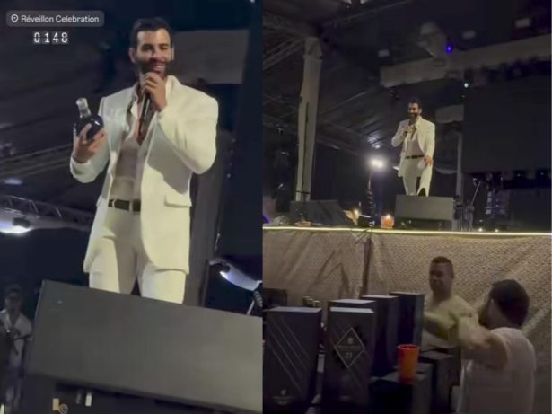 Gusttavo Lima ganha uísque de presente em show e brinca: “Uma garrafa dessa me derruba”