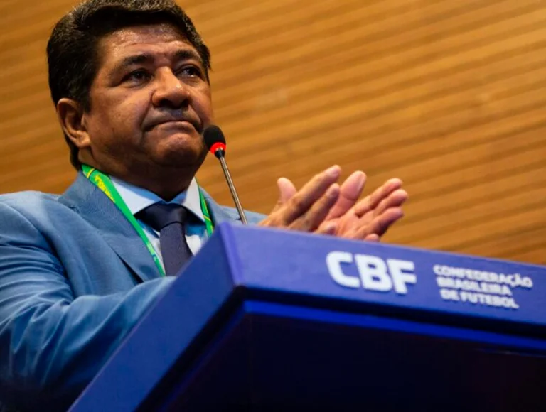 Ednaldo Rodrigues, presidente da CBF, é um dos principais alvos de Textor, bem como o Palmeiras. Foto: Reprodução