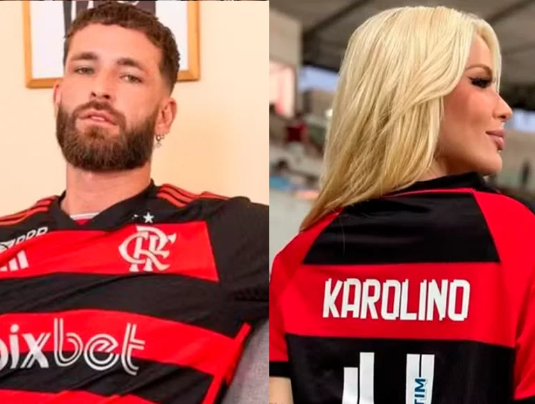 Em festa pós-jogo do Flamengo, Léo Pereira pede Karoline Lima em namoro