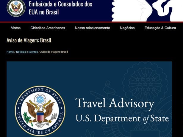 Governo dos EUA faz alerta para que americanos não viagem para cidades do DF