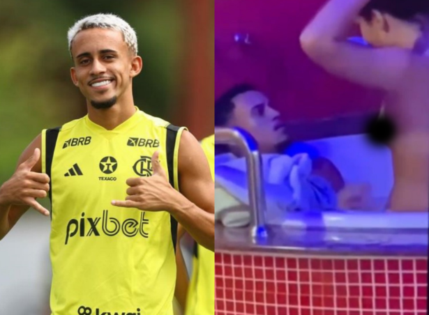 Mulher descobre que é amante de jogador do Flamengo. Imagens em banheira de motel vazam entre amigos