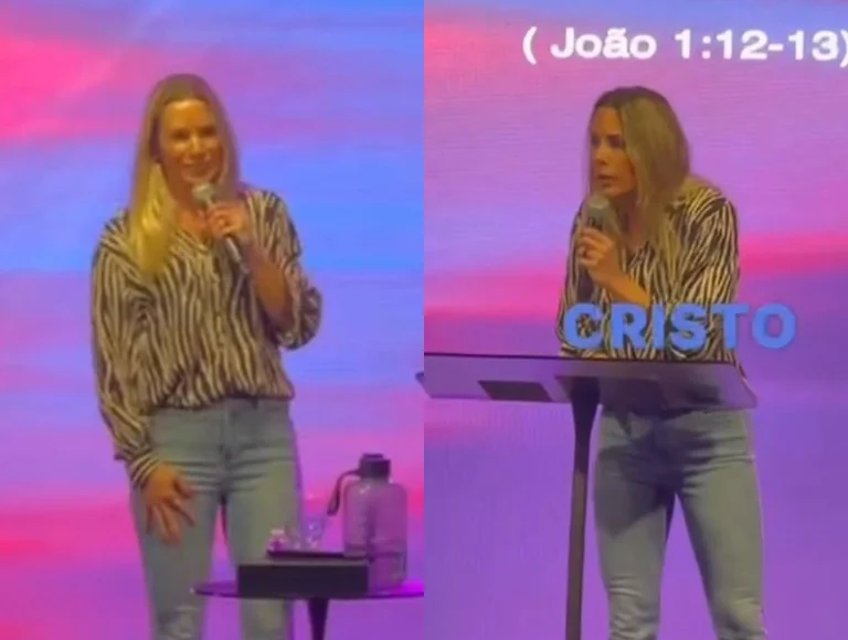 Ex-Feiticeira, Joana Prado faz pregação sobre “mulher impura” em igreja nos EUA