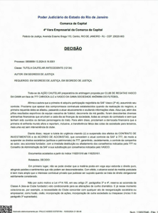 Liminar que dá ao Vasco associativo o controle momentâneo do Vasco SAF. Foto: Reprodução