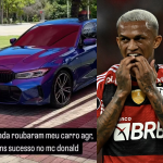 Wesley, do Flamengo, tem o carro roubado na Zona Norte do Rio