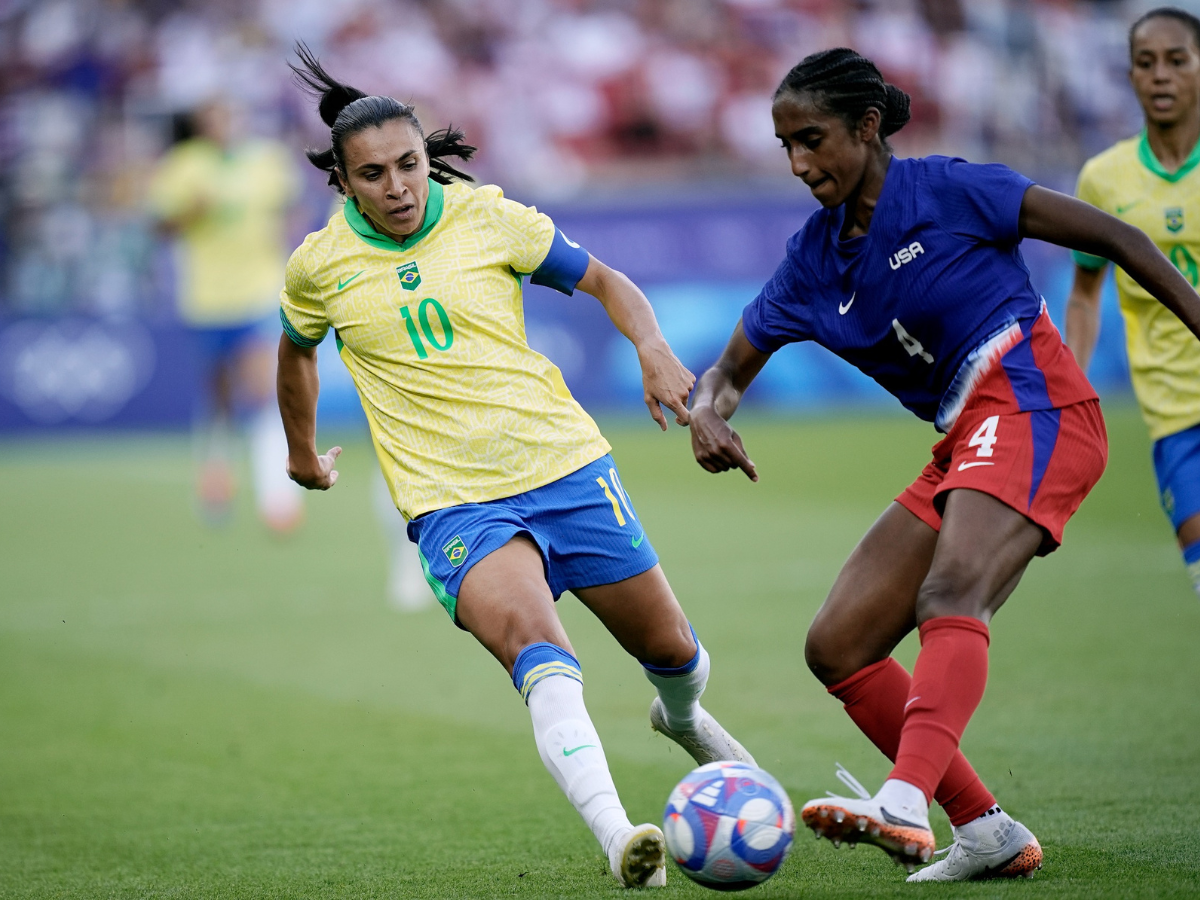 Jogos Olímpicos Paris 2024 - Futebol Feminino - Lances da partida entre Brasil e EUA na final olímpica. Foto: Alexandre Loureiro/COB