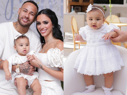 Neymar compartilha fotos do batizado de Mavie, filha com Biancardi. Veja!