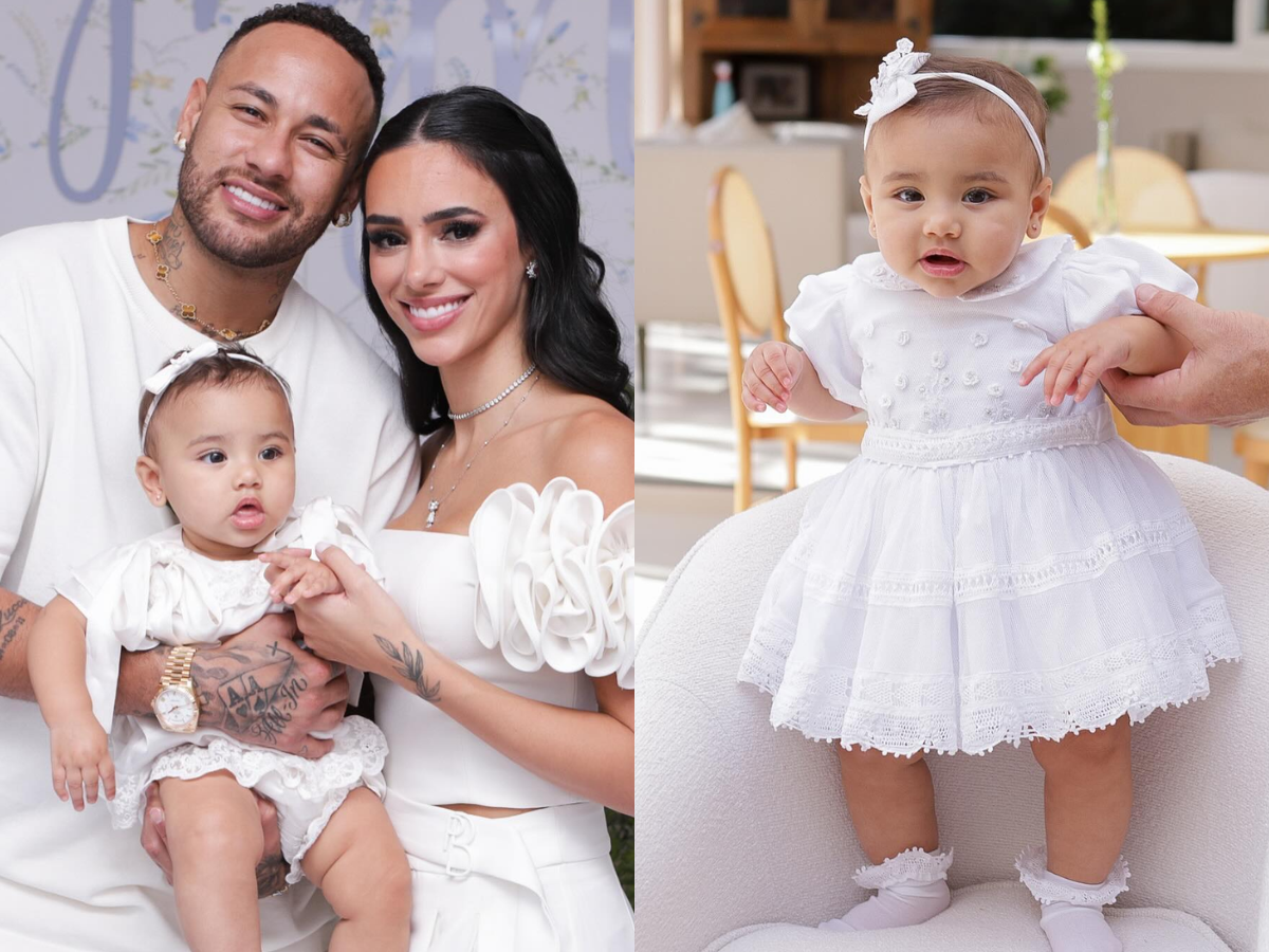 NEYMAR COMPARTILHA FOTOS DO BATIZADO DE MAVIE, FILHA COM BIANCARDI. VEJA!