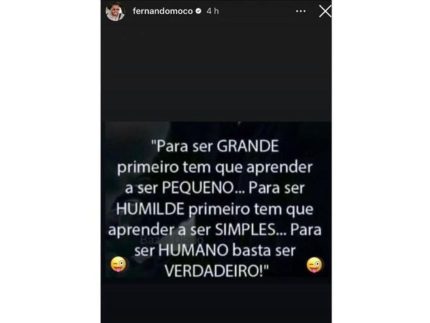 Story de Fernando Mocó - Reprodução/Instagram