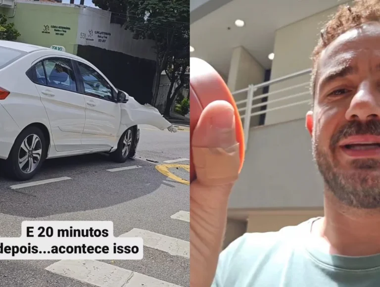 Felipe Andreoli sofre acidente de carro a caminho da Globo