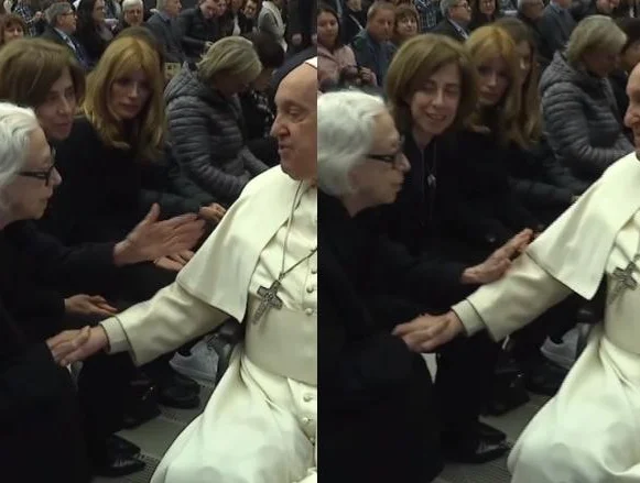 Fernanda Montenegro e filha recebem a benção do Papa Francisco. Veja!