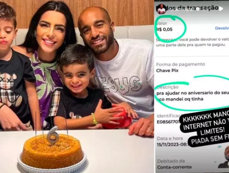 Com salário quase milionário e aniversário simples para o filho, Lucas, do SP, recebe pix de 5 centavos de torcedor