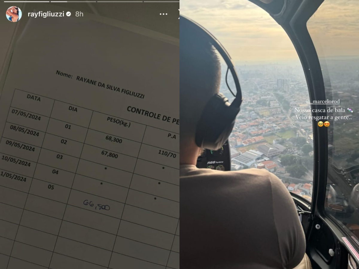 Rayane Figliuzzi compartilho os dias em que ficou em SPA em Sorocaba, além de carona de helicóptero que pegou com piloto de Belo. Foto: Reprodução/Instagram