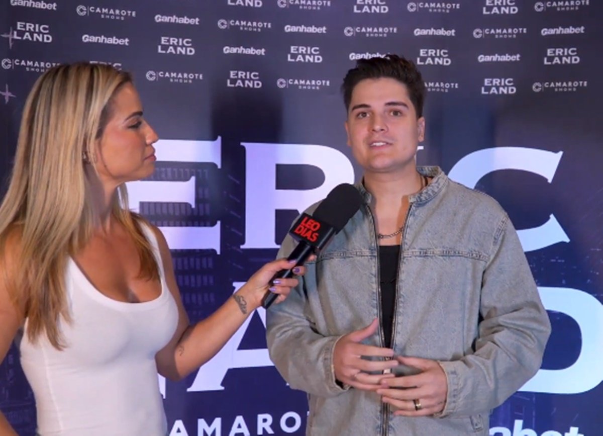 Eric Land em entrevista a Mônica Apor, em gravação do novo DVD (Portal LeoDias)