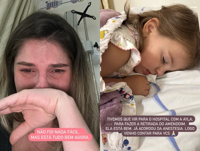 Filha de Bárbara Evans  passa por cirurgia às pressas após se engasgar com amendoim