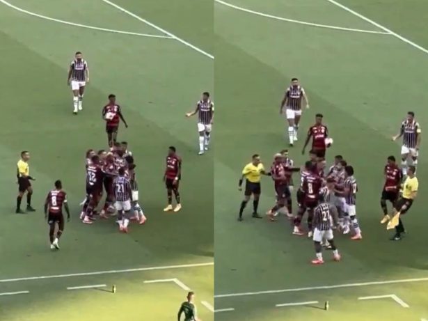 Fla X Flu: Marcação de falta provoca confusão entre jogadores no Maracanã