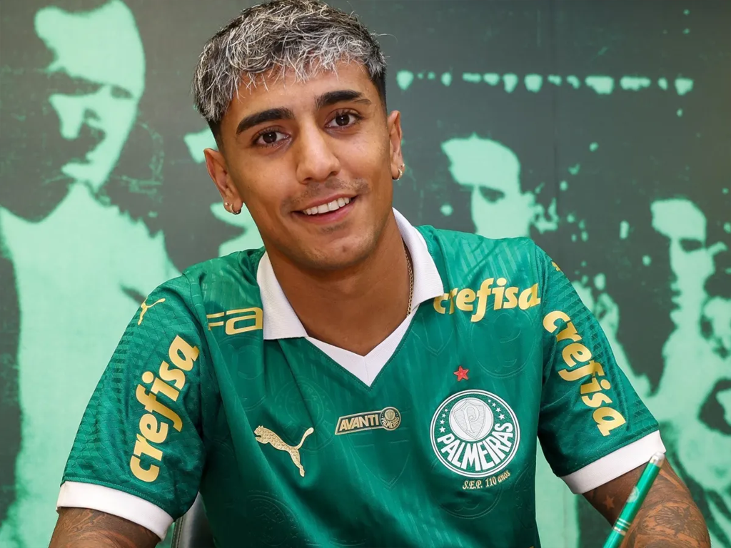 Facundo Torres chega para o Palmeiras como um dos grandes reforços para a temporada 2025 (Fabio Menotti/Palmeiras)