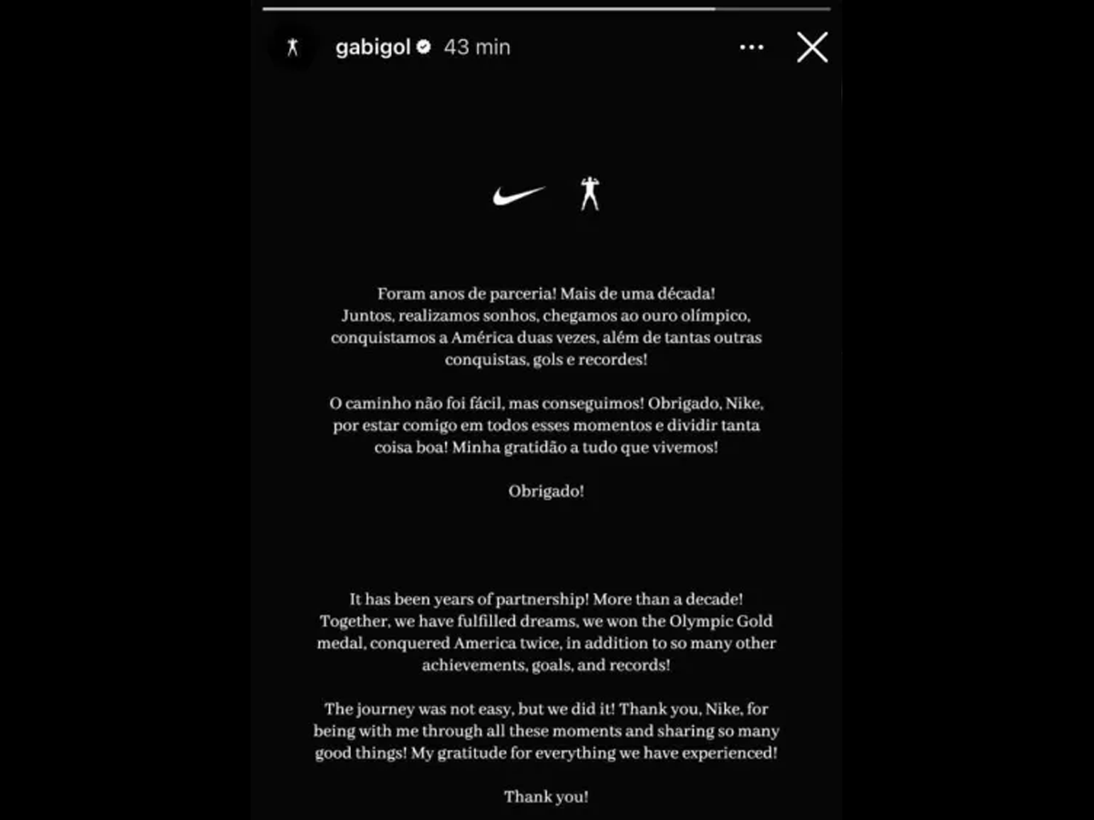 Gabigol não renovou contrato com a Nike e encerrou parceria de mais de dez anos (Reprodução)