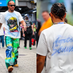 Hamilton chega no GP de São Paulo com roupa em homenagem a Senna e ao Brasil