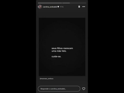 Carolina Andrade fez post enigmático no Instagram (Reprodução)