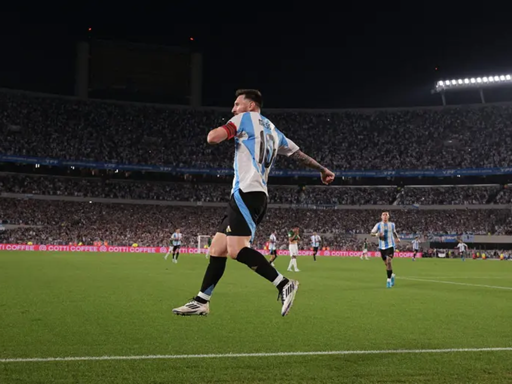 Messi em goleada da Argentina sobre a Bolívia (Reprodução)