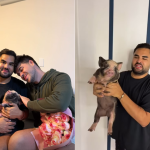 Alvaro surpreende Lucas Guedez com porquinha de presente de aniversário de 30 anos Alvaro surpreende Lucas Guedez com porquinha de presente de aniversário de 30 anos