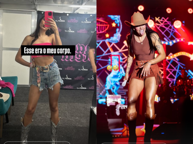 Ana Castela mostra antes e depois após 7 meses de treino e encoraja seguidores