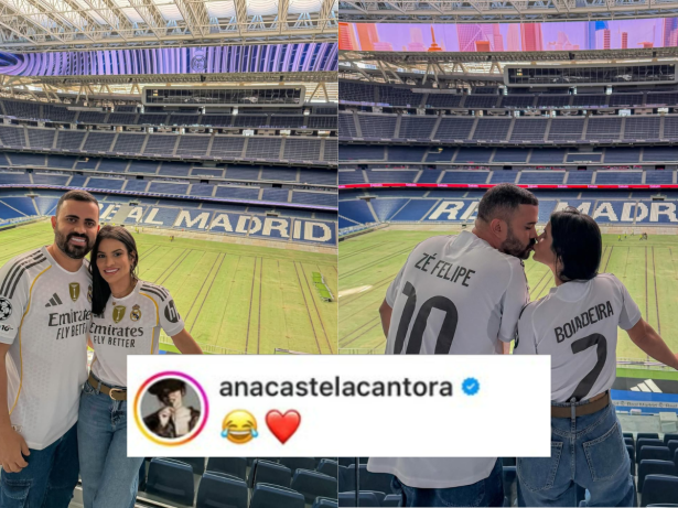 Ana Castela reage à foto de casal que usou camisas de Boiadeira e Zé Felipe do Real Madrid