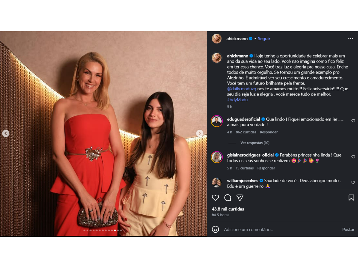 Reprodução Instagram Ana Hickmann