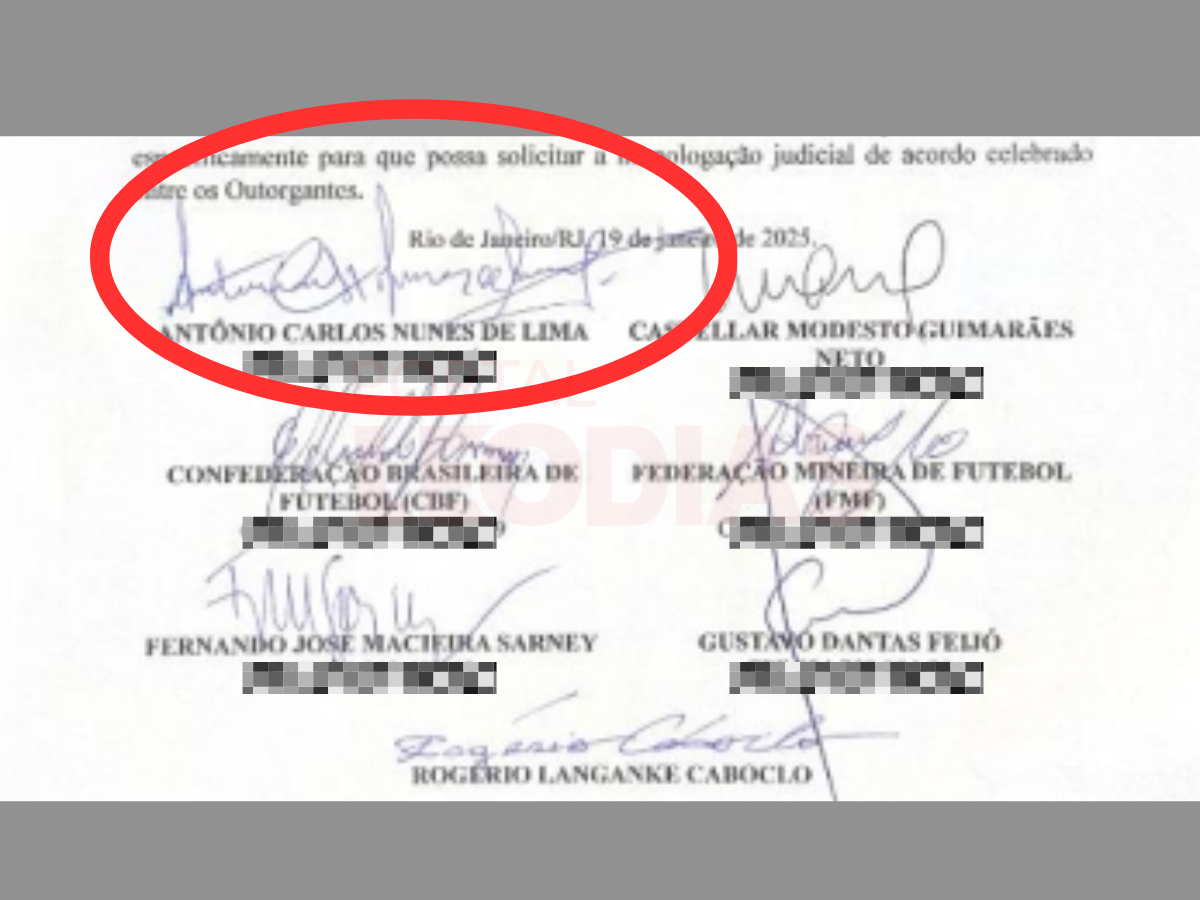 Assinatura atribuída a Coronel Nunes foi considerada falsa laudo feito pela perita Jacqueline Tirotti / Reprodução