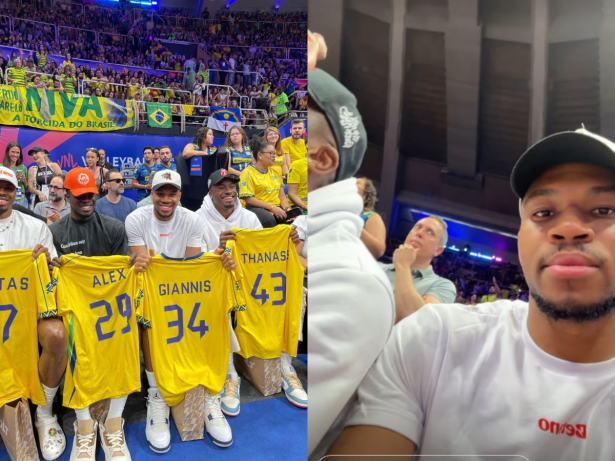 Astro da NBA vibra pelo Brasil em jogo de vôlei no Maracanãzinho