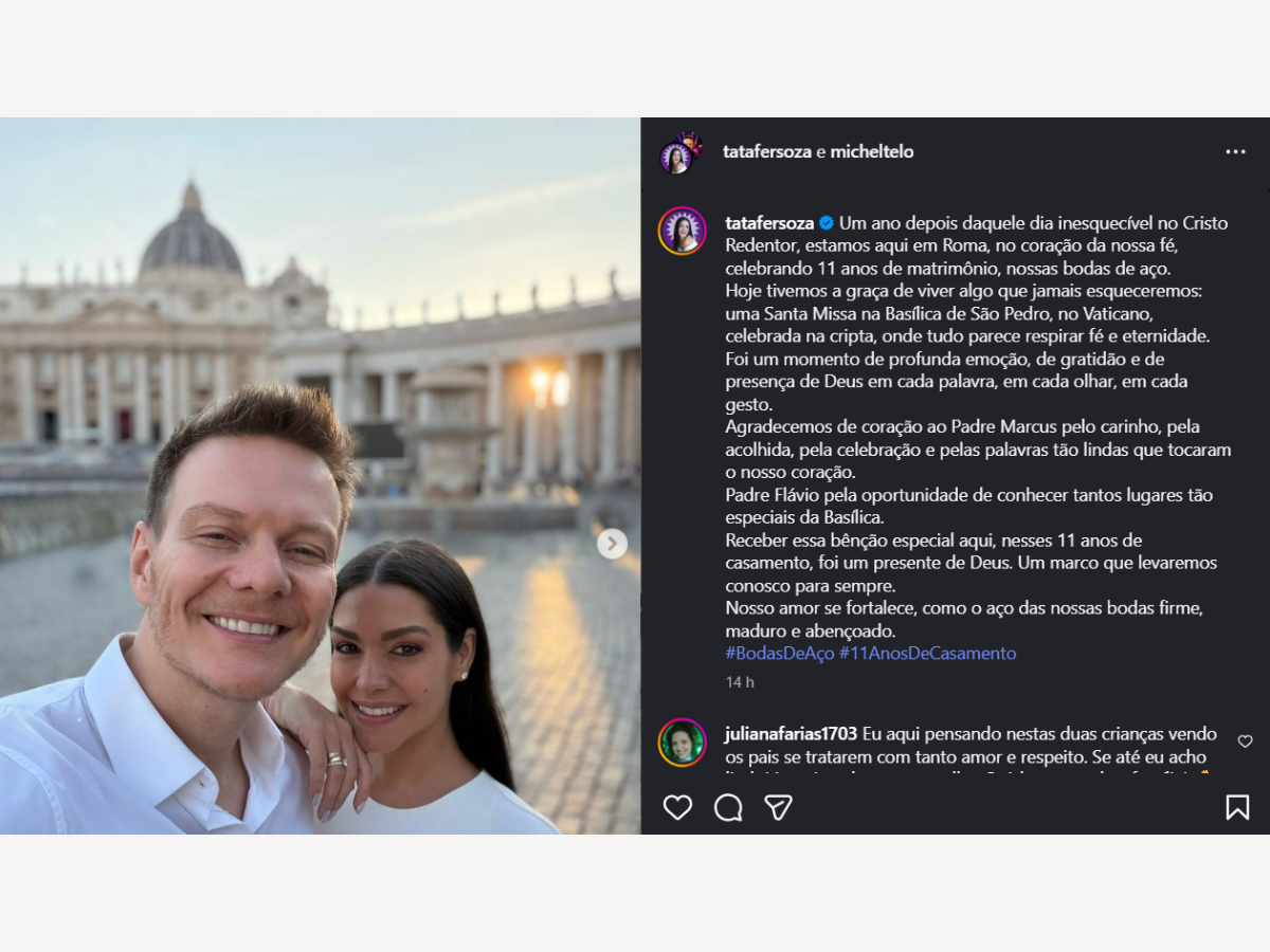 Reprodução Instagram Michel Teló e Thais Fersoza 