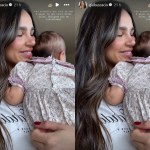 Com bolo e fotos, nora de Ronaldinho Gaúcho comemora 3 meses da filha nas redes