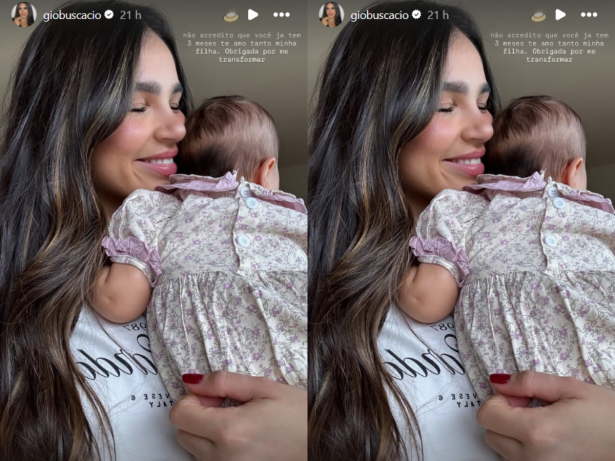 Com bolo e fotos, nora de Ronaldinho Gaúcho comemora 3 meses da filha nas redes
