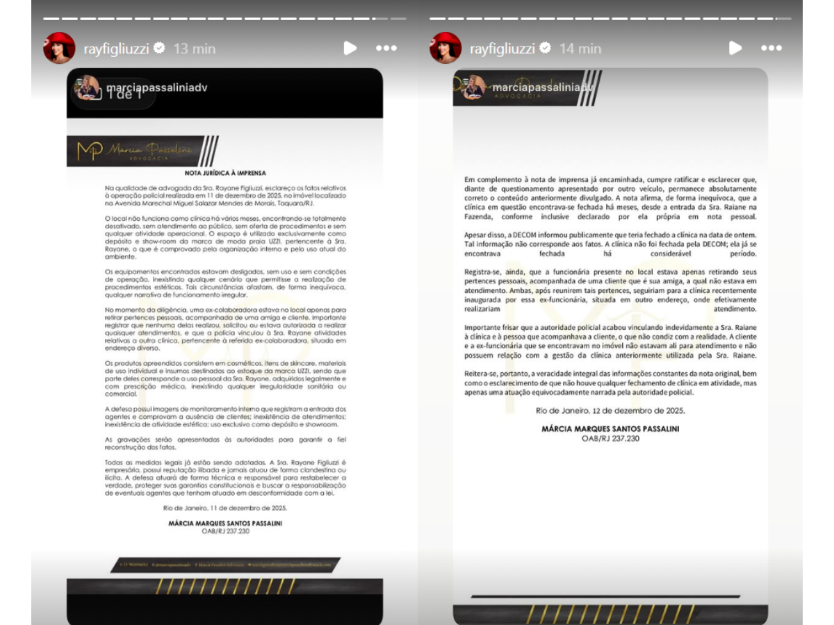 Reprodução Instagram Rayane Figliuzzi/ montagem 