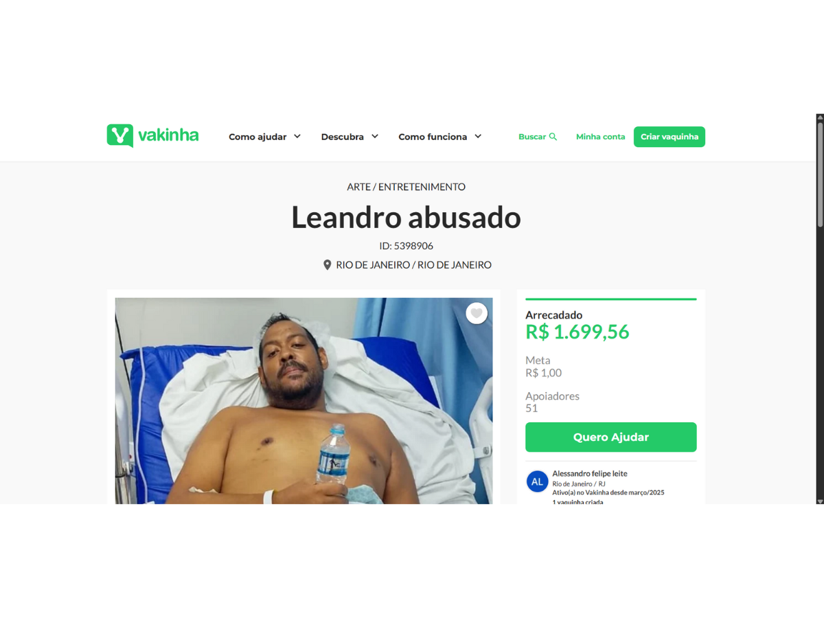 Reprodução vakinha.com.br