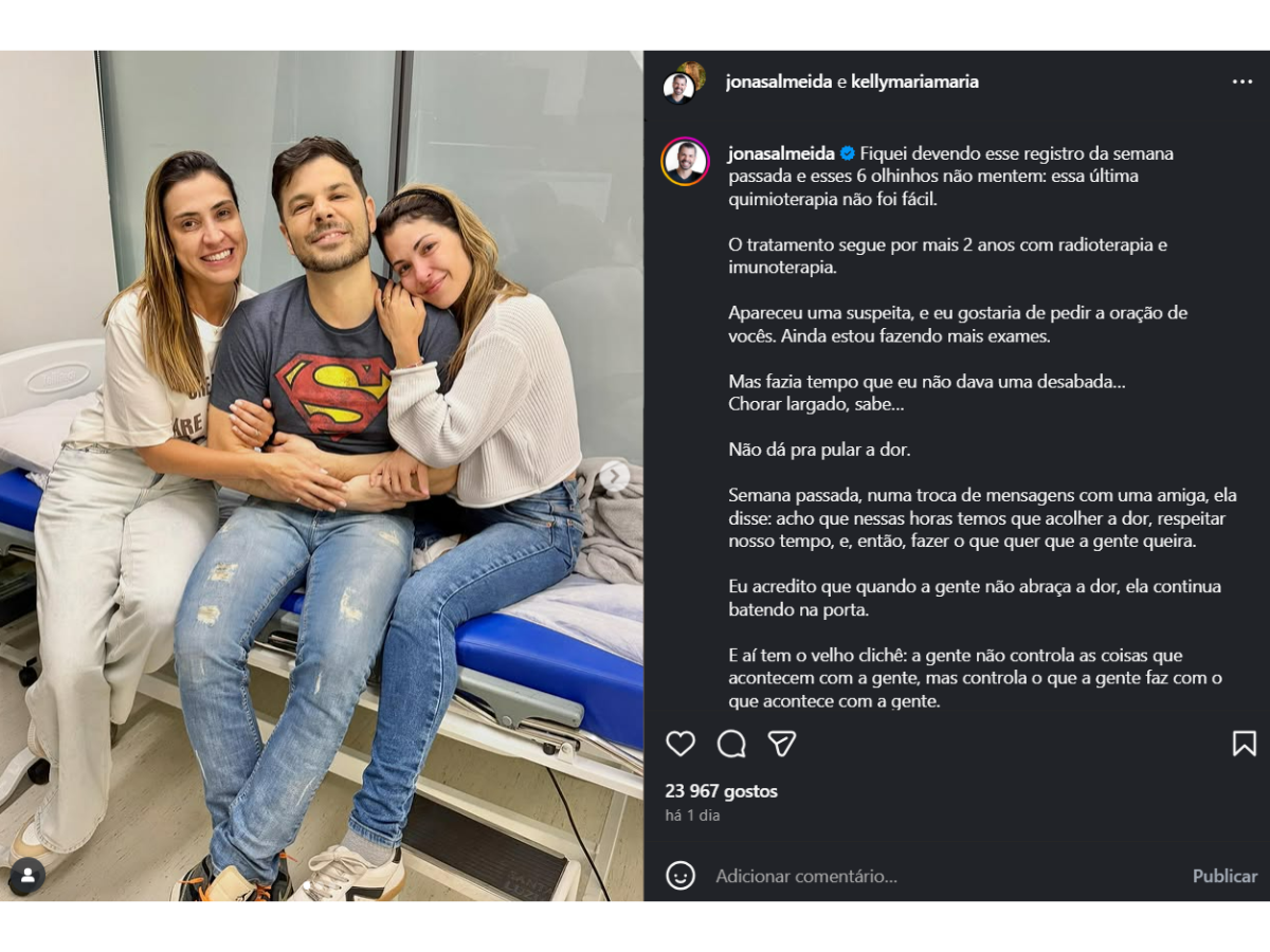 Reprodução Instagram Jonas Almeida