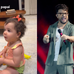 Filha de Victor Hugo, dupla de Diego, reconhece voz do pai em “Tubarões” e reage com sorriso